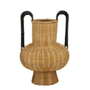 Mica Decorations Loulou Decoratie Vaas - H42 x Ø40 cm - Rotan - Bruin