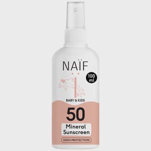 Naïf Minerale Zonnebrandspray voor Baby & Kids Factor 50 100ML