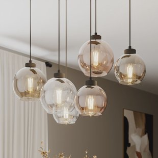 Cubus 6 Hanglamp Clear/Smoke/Amber TK Lighting - Woonkamer - Modern - Glas - Meerdere lampen