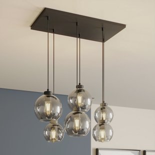 Cubus 6 Hanglamp Graphite TK Lighting - Woonkamer - Modern - Glas - Meerdere lampen