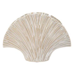 Parelmoerkleurige keramische vaas 27x8x19 cm