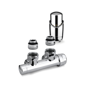 Onderblok Radiator Set Plieger Valvola Design Haaks Chroom