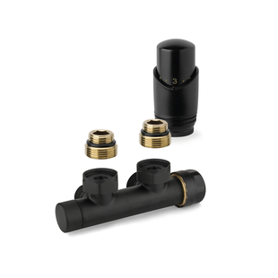 Onderblok Radiator Set Plieger Valvola Design Haaks Zwart