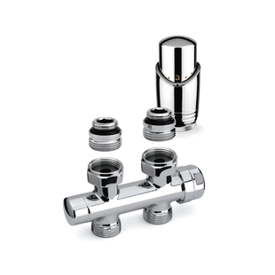 Onderblok Radiator Set Plieger Valvola Design Recht Chroom