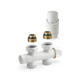 Onderblok Radiator Set Plieger Valvola Design Recht Wit