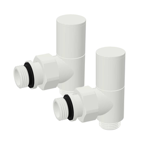 Aansluitset Zijaansluiting Radiator Plieger Valvola Haaks Wit