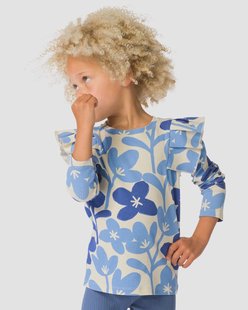 HEMA Kindershirt bloemen blauw (blauw)