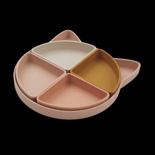 Liewood Arne kinderbord + 4 schaaltjes Cat rose multi mix