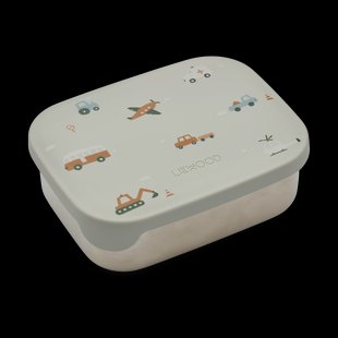 Liewood Arthur broodtrommel 13,5x17 cm Vehicles-dove blue mix