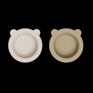 Liewood Peony bord met zuignap Ø16 cm 2-delig Sandy-Oat