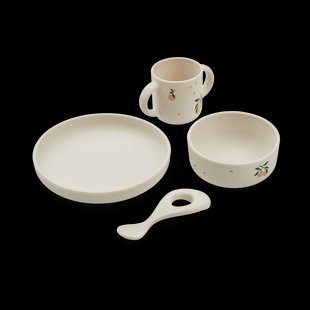 Liewood Vivi printed serviesset 4-delig Peach-Sea shell mix