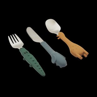 Liewood Tove all together bestekset 3-delig Golden caramel mix