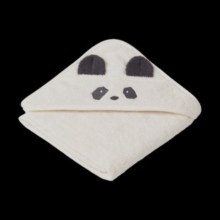 Liewood Albert badcape handdoek met capuchon 70x70 cm Panda creme de la creme
