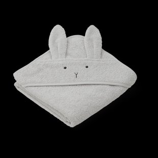 Liewood Albert badcape handdoek met capuchon 70x70 cm Rabbit dumbo grey