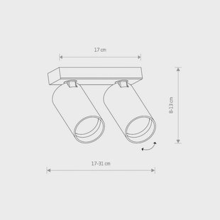 Nowodvorski Lighting Plafondspot Mono II, 2-lamps, wit, 31 cm lang, GU10