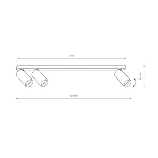Nowodvorski Lighting Plafondspot Mono III, 3-lamps, wit, 84 cm lang, GU10