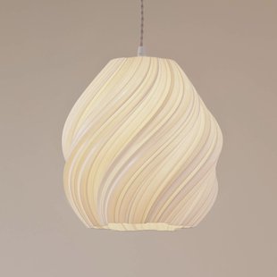 Lindby hanglamp Nuvia, Ø 30 cm, wit, 3D-print