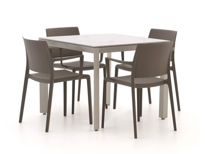 Forza Sile/Sestino 90cm dining tuinset 5-delig stapelbaar - Laagste prijsgarantie!