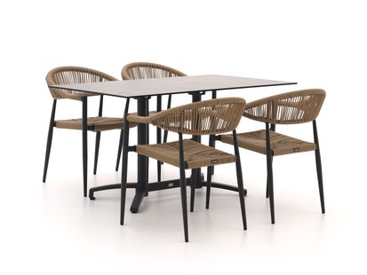 Manifesto Belpasso/Canzo 140cm dining tuinset 5-delig stapelbaar inklapbaar - Laagste prijsgarantie!