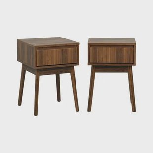 sweeek - Nachtkastje hout decor 1 lade (set van 2)