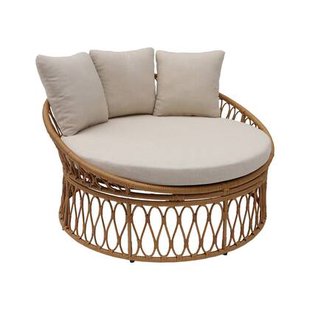 sweeek - Ronde loungebank in staal en imitatie rotan