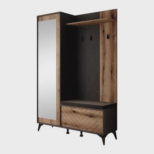 Meubella - Kapstok Dolores - Eiken - Zwart - 134 cm