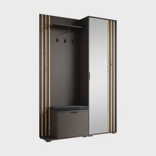 Meubella - Kapstok Nappa - Antraciet - Eiken - 131 cm