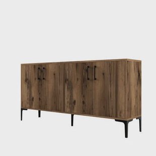 Giga Meubel - Dressoir Walnoot Hout - 160x35x78cm - Kiev