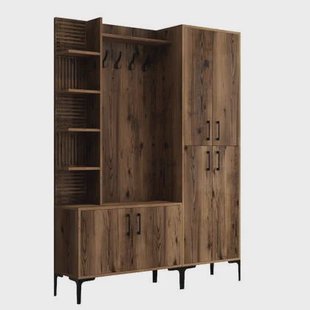 Giga Meubel - Garderobemeubel Walnoot Hout - 200cm - Viyana Large