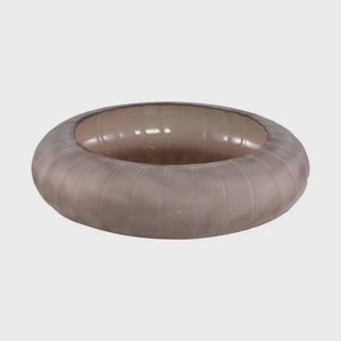 PTMD Levente Sand Carved Glass Round Bowl Ribbed