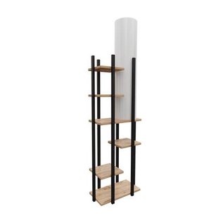 Giga Meubel - Vloerlamp Wit - Incl. Planken 45x25x160cm - Vogue