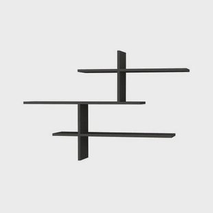 Giga Meubel - Wandplank Antraciet Hout - 123x22x80,5cm - Leo Giga Meubel - Wandplank Antraciet Hout - 123x22x80,5cm - Leo