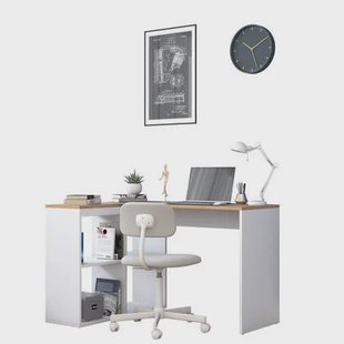 Giga Meubel - Hoekbureau Naturel|Wit Hout - 30x46x74,8cm - Aydin Giga Meubel - Hoekbureau Naturel|Wit Hout - 30x46x74,8cm - Aydin