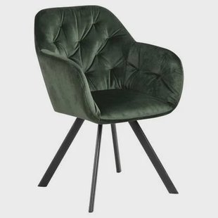 Giga Living - Eetkamerstoel - Groen - Stof - Zithoogte 47,5cm - Lida