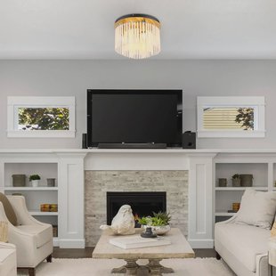 Globo Plafondlamp Gorley, goudkleurig/opaal, Ø 32 cm, metaal/glas