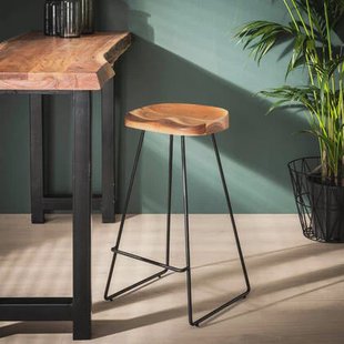 Fraaai Larissa barstoel houten zitting - massief acacia naturel