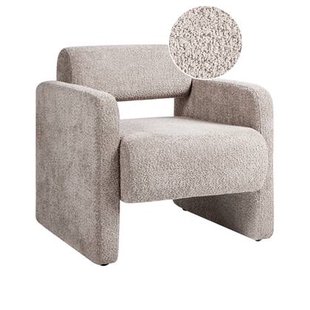 Beliani - HALLSBERG - Fauteuil - Taupe - Bouclé