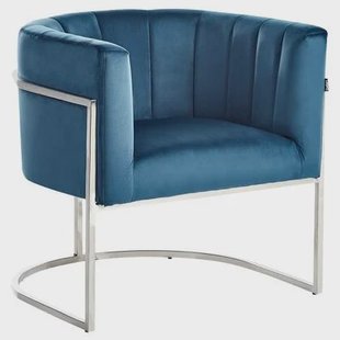 Beliani - LARVIK - Fauteuil - Blauw - Fluweel