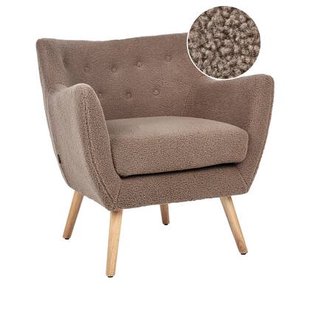 Beliani - DRAMMEN - Chesterfield fauteuil - Bruin - Bouclé