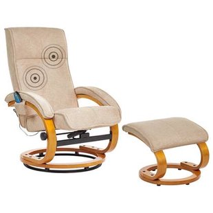 Beliani - HERO - Relaxfauteuil met voetenbank - Beige - Polyester