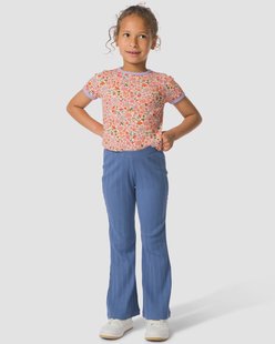 HEMA Kinderlegging flared fit rib blauw (blauw)