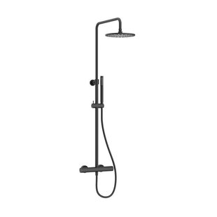 Crosswater Centrale Regendoucheset - glijstang - ronde hoofddouche - staafhanddouche - mat zwart RM531WM