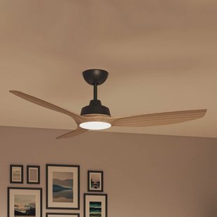 Philips LED-ventilator Olas, Ø 132 cm, bruin/zwart, stil