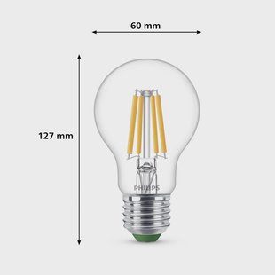 Philips E27 LED lamp A60 2,3W 485lm 2700K filament 3-pack