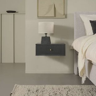 Nachtkastje Hangend Sem - Hout - Mango|Zwart - Hout