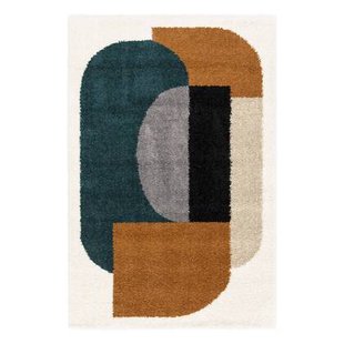 sweeek - Shaggy interieurtapijt, geometrisch patroon, veelkleurig