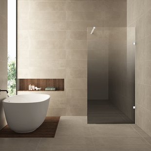 Inloopdouche Rechts Wiesbaden Less 120x200 cm 8 mm Nano Spiegelrook- naar Helder Glas Mat Wit