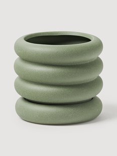 Kleine bloempot Rudi met schotel, H 16 cm