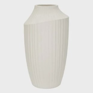 Crèmekleurige magnesium vaas ø 28,5x50,5 cm