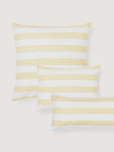 Gestreepte katoenen omkeerbare kussenhoes Lorena